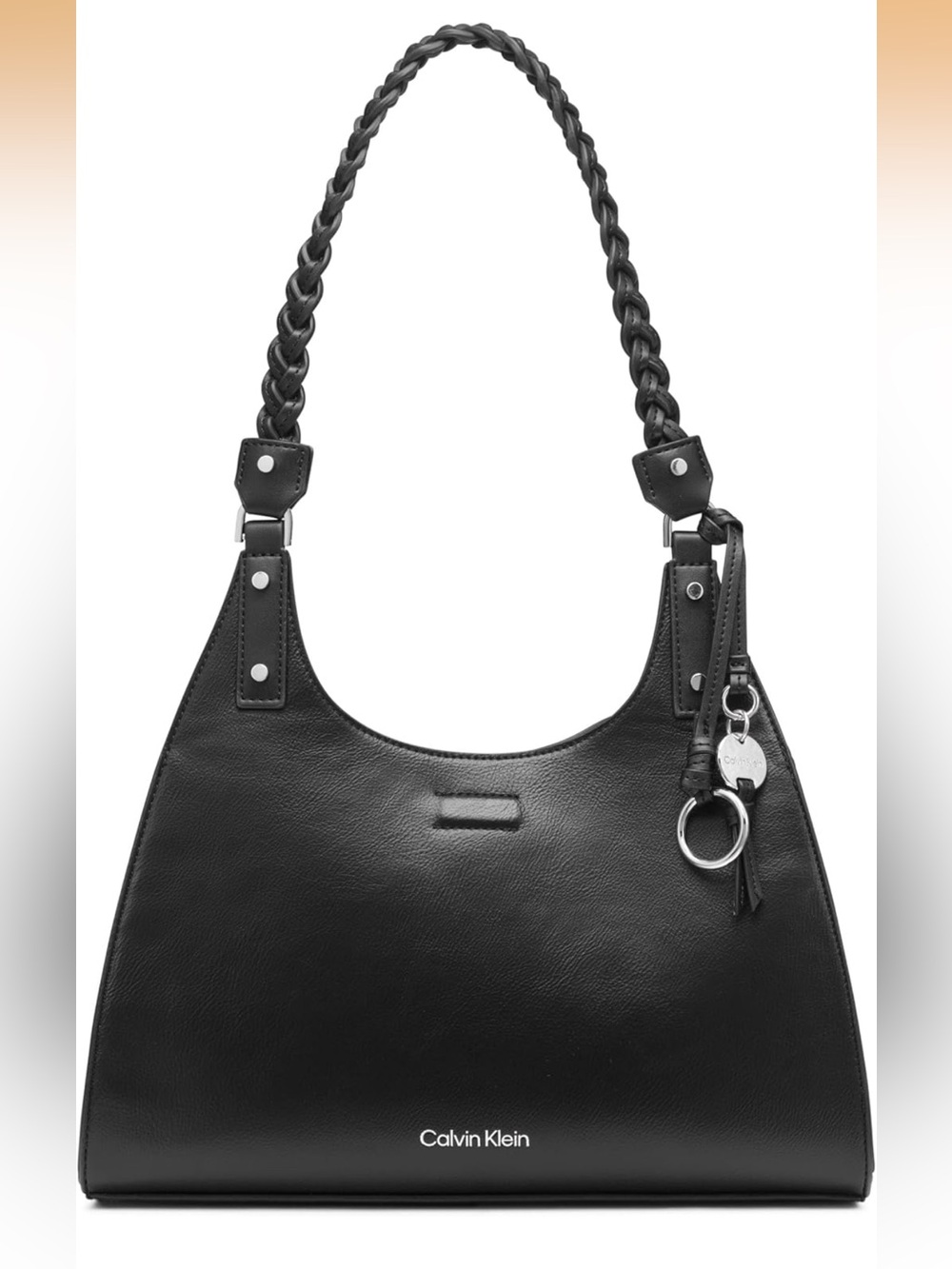 Calvin Klein Black Braided-Handle Shoulder Bag